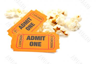 Popcorn and two tickets