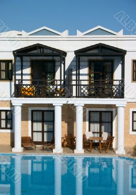 villa and swimming pool