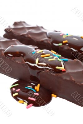Two chocolate cakes with syrup