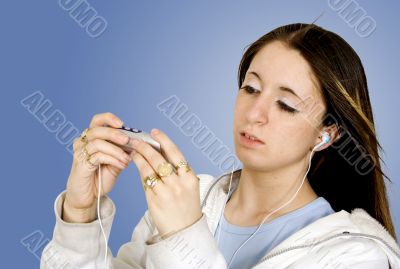 teen listening to music