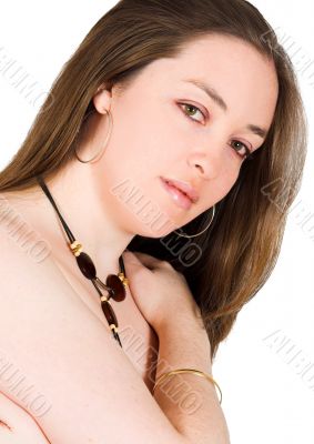 beauty portrait over white