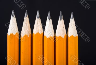 black pencils in a row