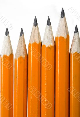 black pencils over white