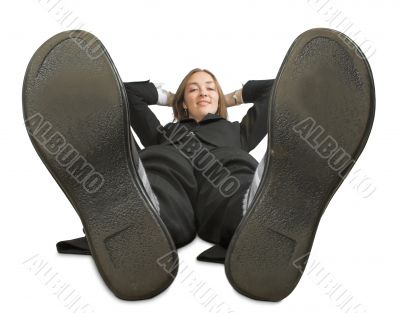 business woman taking a break