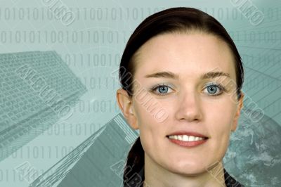 business woman - corporate background