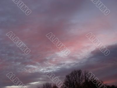 Cloudy sky wide angle panoramic view