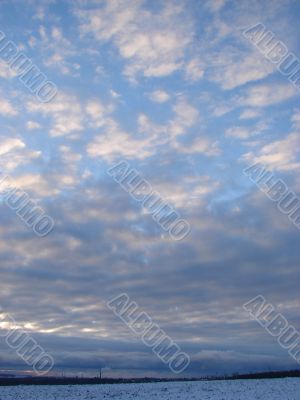 Cloudy sky wide angle view