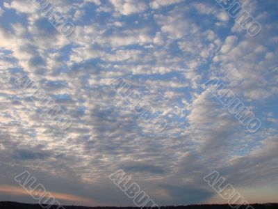 Cloudy sky wide angle view