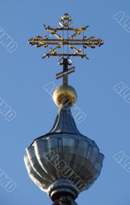 Orthodox Church`s Holy Cross upon cupola