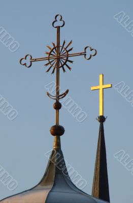 Orthodox Church`s Holy Crosses and cupolas
