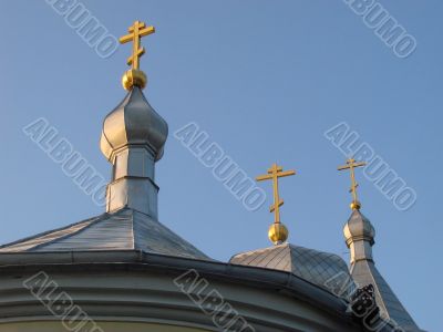 Orthodox Church`s Holy Crosses and cupolas