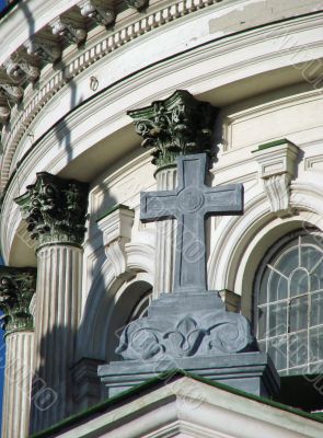 Fragment of Troitsky cathedral in Sumy, Ukraine