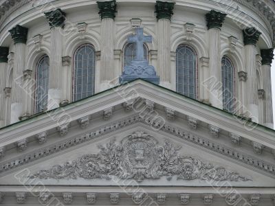 Fragment of Troitsky cathedral in Sumy, Ukraine