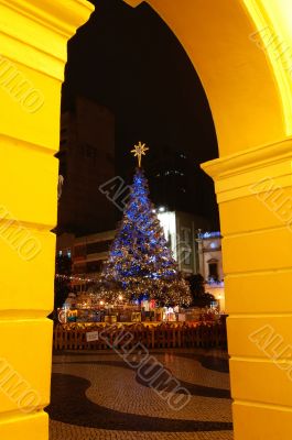 Christmas tree at Largo do Senado, Macau