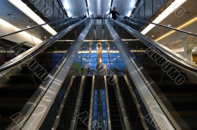 Escalators in airport