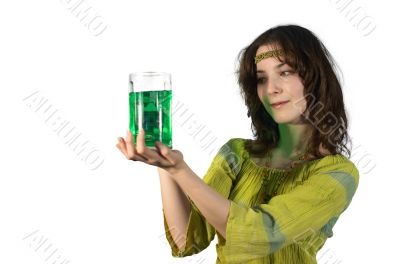 girl with green beer