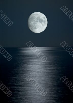 full moon in black sky