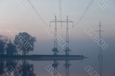 Sunrise and transmission lines