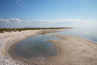 Lonely summer sea coast