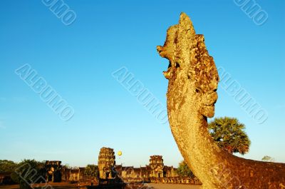 Naga head at Angkor Wat