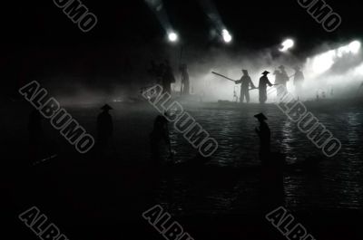 Scene of night fishing