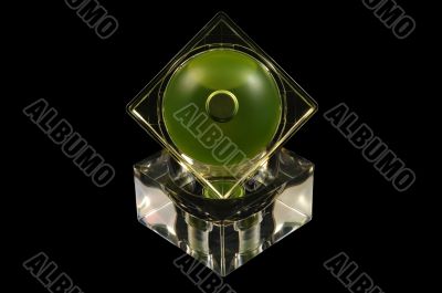 Bottle of perfume over black background