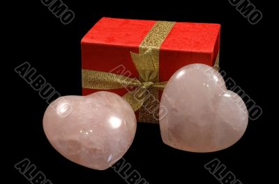 Stoned hearts and gift box