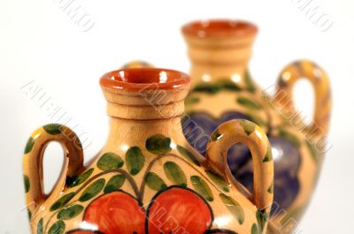 Ceramic pot with paint