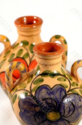 Ceramic pot with paint