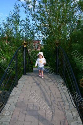 child on the bridge