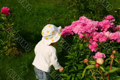 Girl and flowers