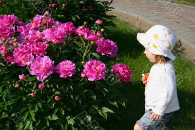 Girl and flowers