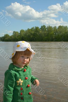 The girl ashore of river