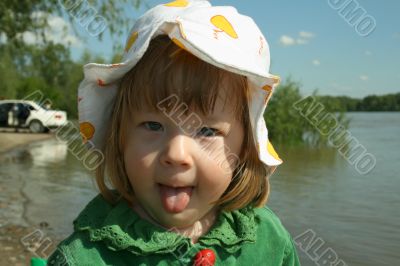 The girl ashore of river