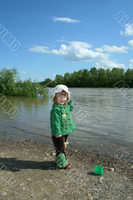The girl ashore of river