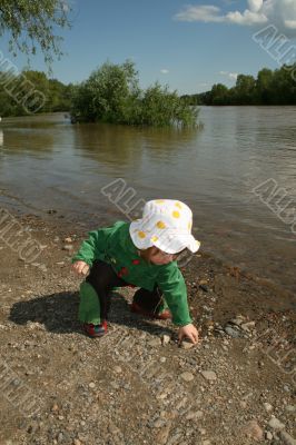 The girl ashore of river