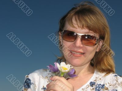 Woman with flowers