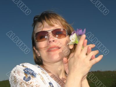 Woman with flowers