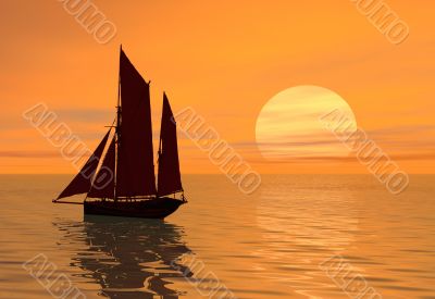 sunset boat