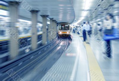 At the train station