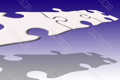 Flying puzzle pieces