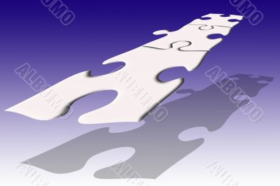 Flying puzzle pieces
