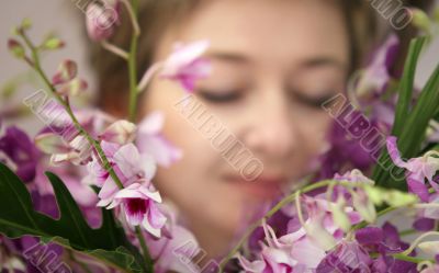 Woman with flowers