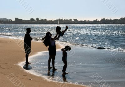 Family on the beach