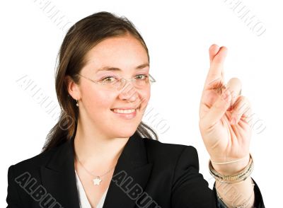 fingers crossed! - business woman