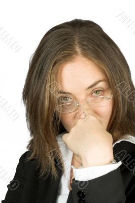 business woman watching you