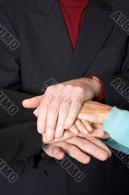 business teamwork - hands closeup