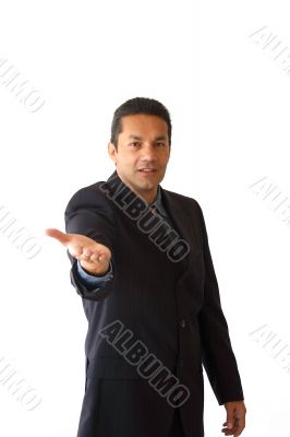 business man offering hand