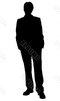 business man standing silhouette