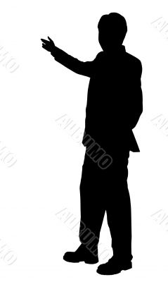business man presenting - silhouette